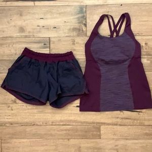 Lululemon Tank & Shorts. Size 4